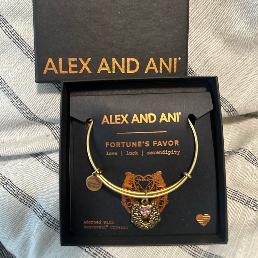 Alex and Ani Gold Fortune's Favor Charm Bracelet